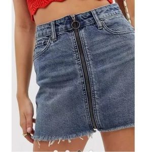 We the Free - Free People Zip It Up Denim Mini Skirt 29
